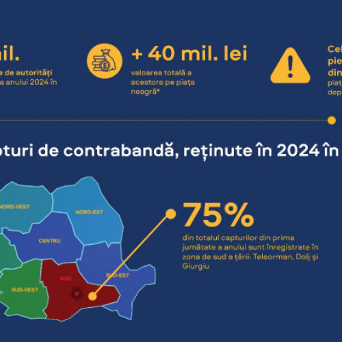 Autoritățile române confiscă peste 40 de milioane de țigarete de contrabandă în prima jumătate a anului 2024