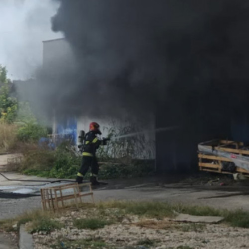 Incendiu cu degajări mari de fum la un depozit din Costinești