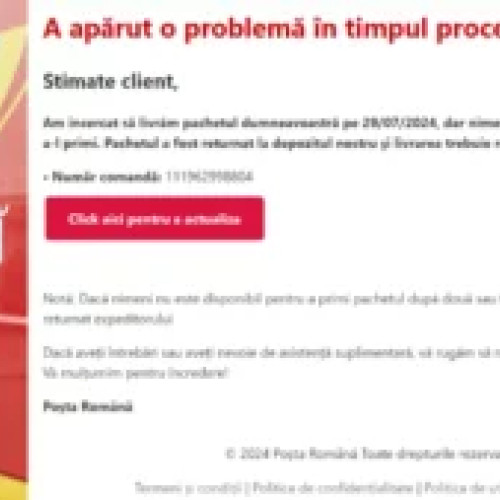 DNSC avertizează: Campanii de Scam folosesc identitatea Poștei Române