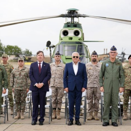 Ceremonia de certificare a detașamentului Forțelor Aeriene Spaniole la Baza 57 Aeriană Mihail Kogălniceanu