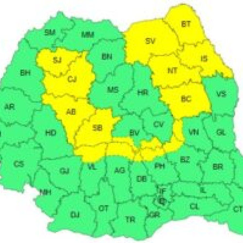 Botoșani se află sub alertă Cod Galben din cauza vremii instabile