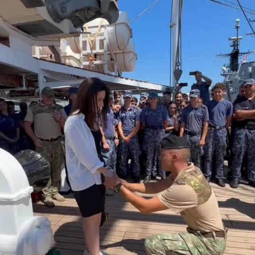 Cererea în căsătorie a caporalului Traian Pușca pe nava-școală "Mircea"