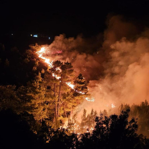 Pompierii români continuă intervențiile în Grecia pentru stingerea incendiilor de pădure