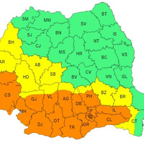 Cod galben și portocaliu de caniculă, în vigoare în întreaga țară
