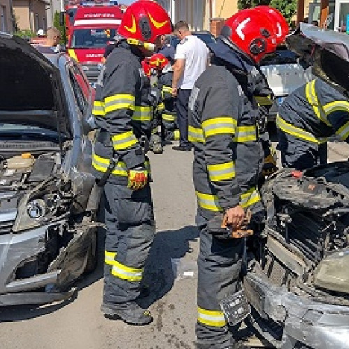 Accident rutier la Carei, intervenție a pompierilor