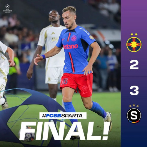 FCSB eliminată din UEFA Champions League de Sparta Praga