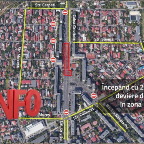 Restricții de trafic în zona 1 Mai, începând cu 24 august 2024
