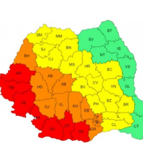 Coduri de caniculă emise pentru mai multe județe din România