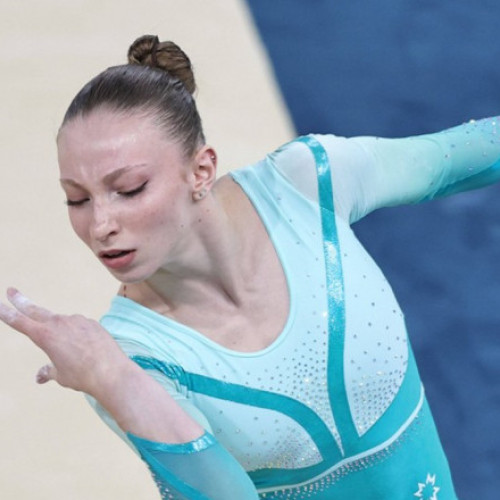 Ceremonie pentru medalia de bronz a gimnastei Ana Maria Barbosu
