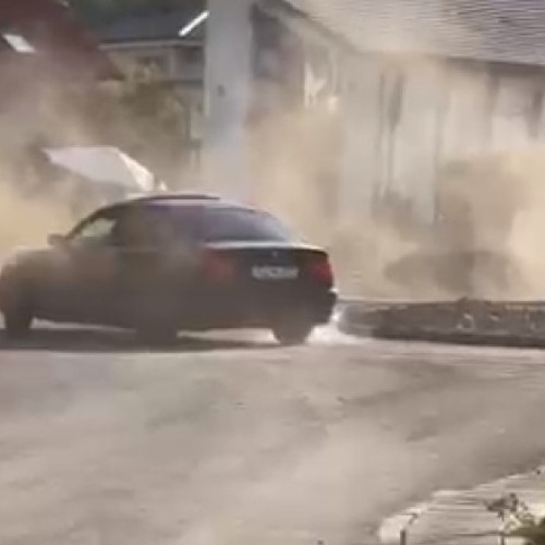 Sofer amendat pentru drifturi intr-un sens giratoriu din Cluj