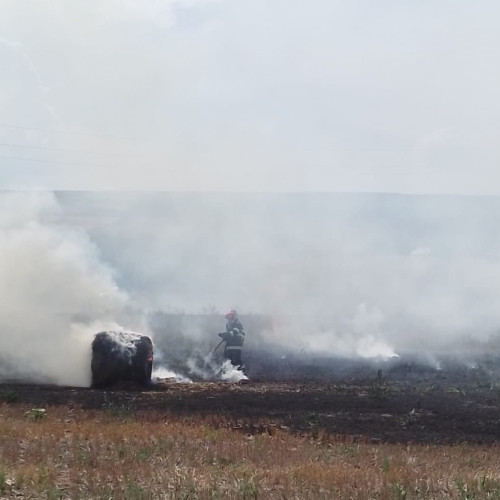 Incendiu devastator pe un câmp din Buhaceni