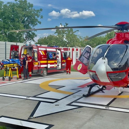 Elicopterul SMURD intervenție de urgență la Botoșani