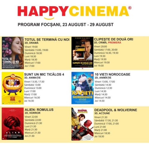 Happy Cinema Focșani, locul perfect pentru pasionații de filme