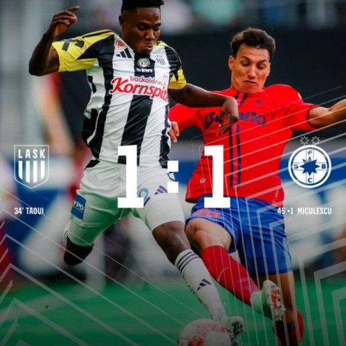 FCSB obține un rezultat de egalitate cu LASK Linz în prima manșă a play-off-ului Europa League