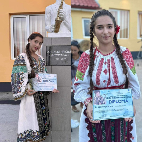 Două eleve din Târgu Jiu au câștigat premii la Festivalul-Concurs "Nicu Anghel Ministeru"