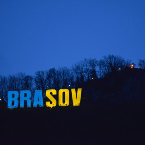 Brașovul se alătură inițiativei de iluminare în culorile drapelului ucrainean