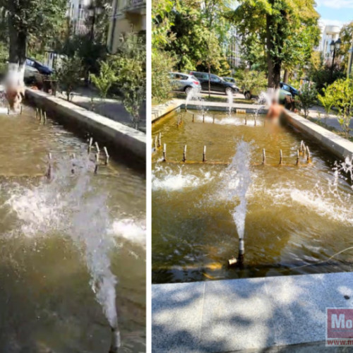 Intervenție a poliției locale după ce un botosănean s-a scăldat într-o fântână arteziană