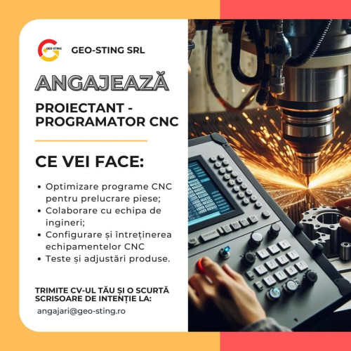 GEO-STING angajează un Proiectant - Programator CNC în Dâmbovița