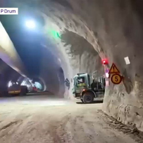 Imagini spectaculoase cu tunelul dublu de pe Autostrada Sibiu-Pitești