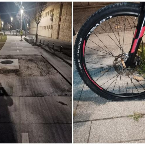Clujean rănit din cauza unei lucrări nesemnalizate pe pista de biciclete