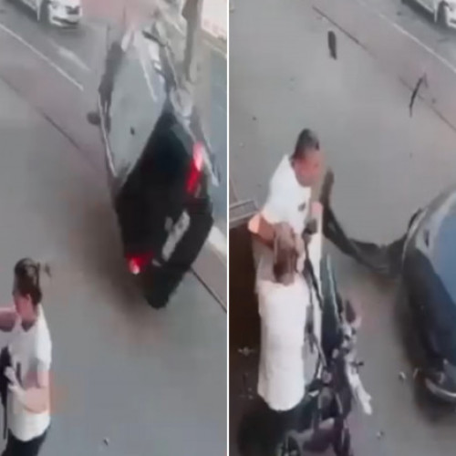 Moment de panică pentru o familie din Galați: mașină scăpată de sub control a ajuns pe trotuar