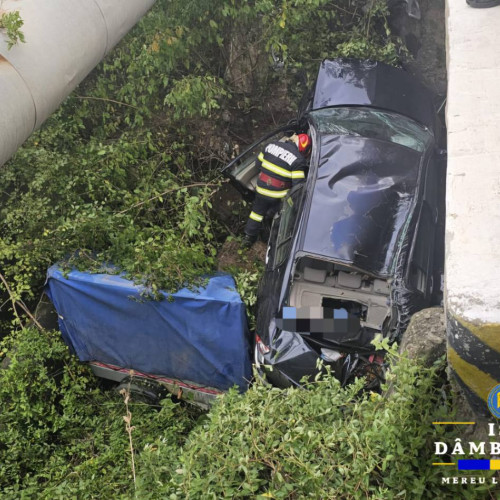 Accident rutier în Târgoviște, un bărbat de 60 de ani transportat la spital