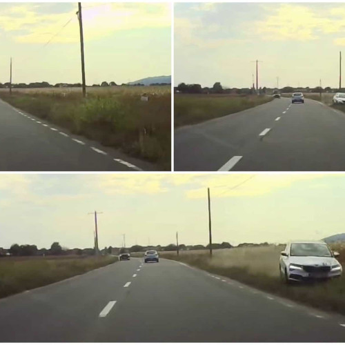 Sofer la un pas de accident pe DJ 107C, la intrarea în Vintu de Jos