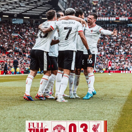 FC Liverpool învinge Manchester United cu 3-0 în derby-ul etapei