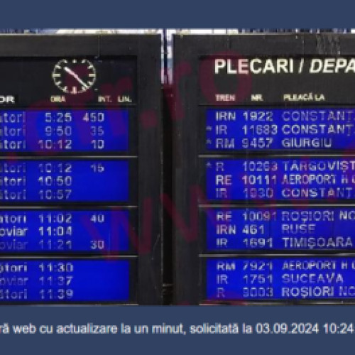 Probleme severe în circulația trenurilor pe ruta Oradea - București și București - Cluj