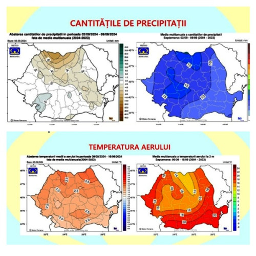 Vremea pentru următoarele două săptămâni în Moldova, inclusiv Vrancea