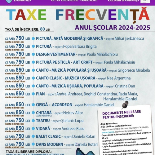 Înscrierile la Școala Populară de Arte "Octav Enigarescu" au început