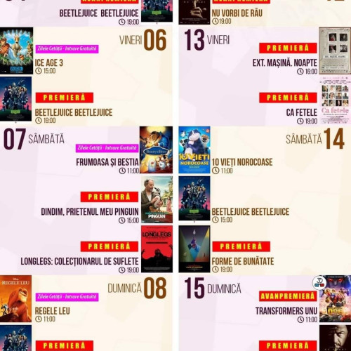 Program special la Cinematograful Independenta în perioada Zilelor Cetății Târgoviște