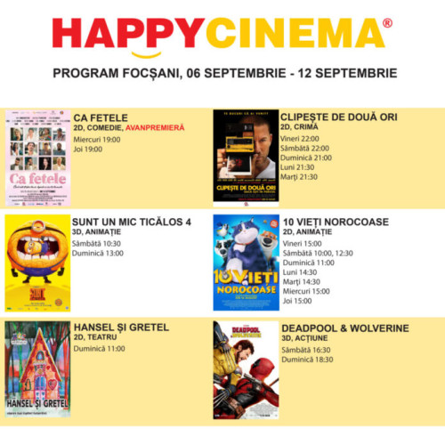 Happy Cinema Focșani: Cele mai noi filme și oferte atractive