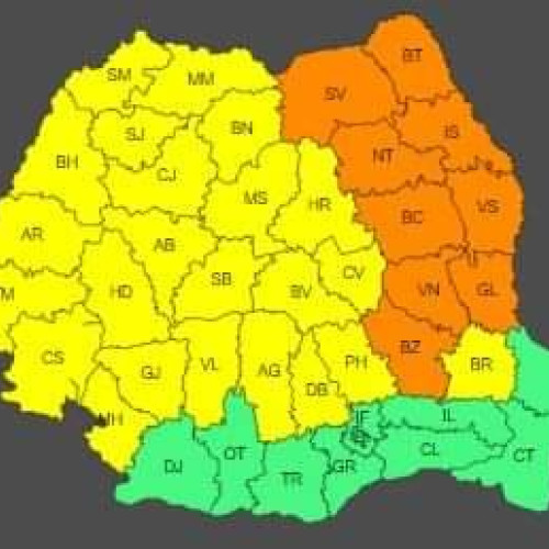 Averse torențiale și fenomene meteorologice severe în mai multe județe