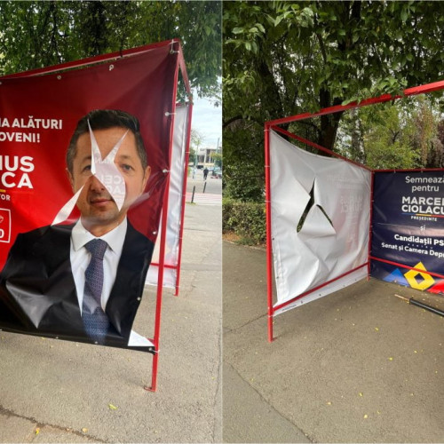 Cortul PSD Brașov vandalizat în noaptea trecută