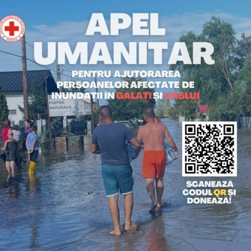 Crucea Roșie Română lansează campanie de ajutor pentru victimele inundațiilor din Galați și Vaslui