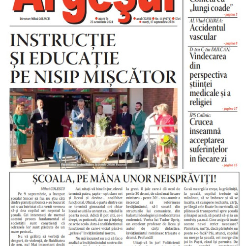 A apărut noul număr al publicației "Argeșul" - print, septembrie 2024