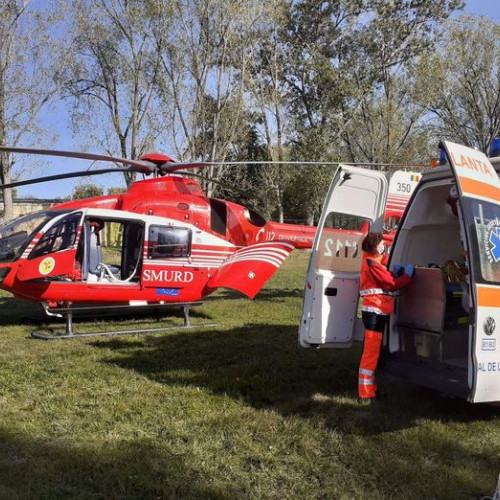 Elicopterul SMURD a intervenit de urgență la Botoșani pentru un pacient cu infarct miocardic acut