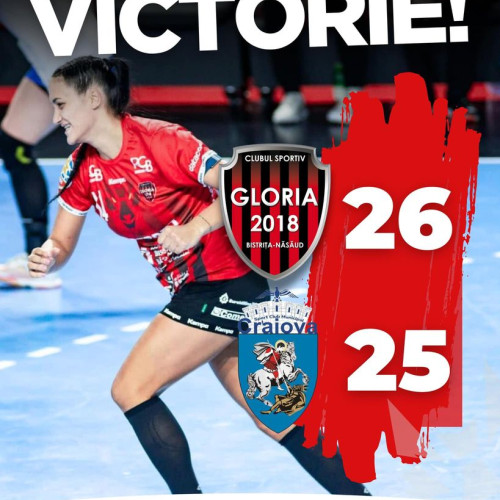 Gloria câștigă la limită meciul contra Craiovei, scor 26-25