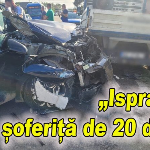 Accident rutier grav pentru o şoferiţă în Mânzălești