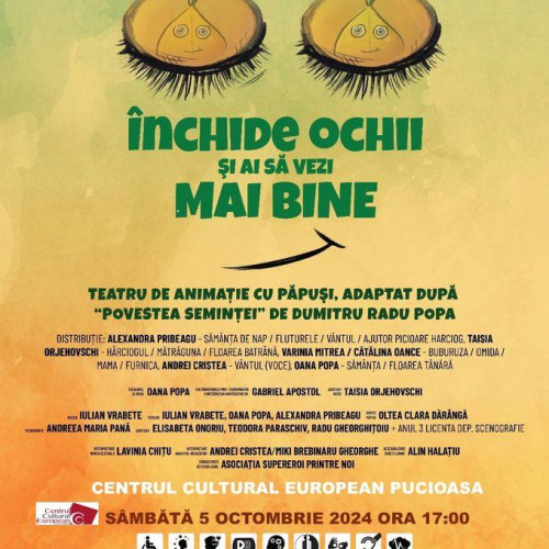 Spectacol special la Centrul Cultural European Pucioasa pe 5 octombrie