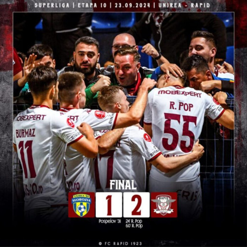 Rapid București învinge Unirea Slobozia în Superligă