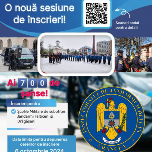 Jandarmeria Vrancea organizează o nouă campanie de recrutare
