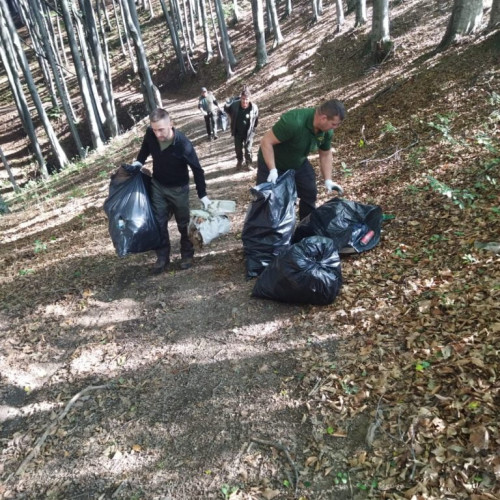 Angajații Romsilva și voluntarii curăță pădurile din Brașov de deșeuri