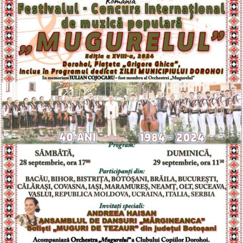 Festivalul - Concurs Internațional "Mugurelul" se desfășoară la Dorohoi