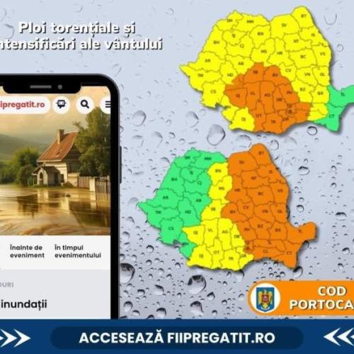 Cod Portocaliu de avertizare meteorologică în județul Vrancea
