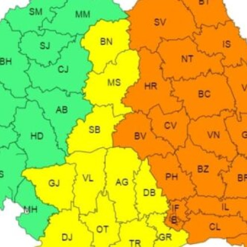 Avertizare meteo-hidrologică pentru județul Vaslui și regiunea Moldova