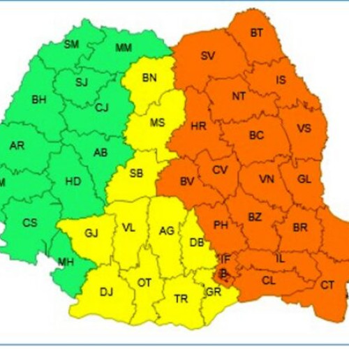 Avertizare Cod Portocaliu de ploi torențiale și vijelii în județul Vrancea