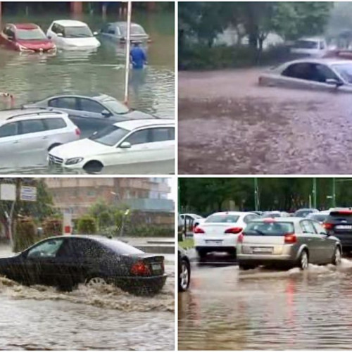 Urgia a lovit Piteștiul: străzi și blocuri inundate, intervin pompierii