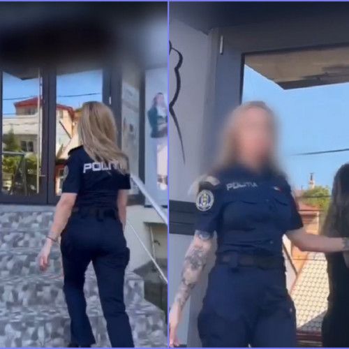 Uniforma de poliție folosită ilegal într-o campanie publicitară pentru un salon din Galați